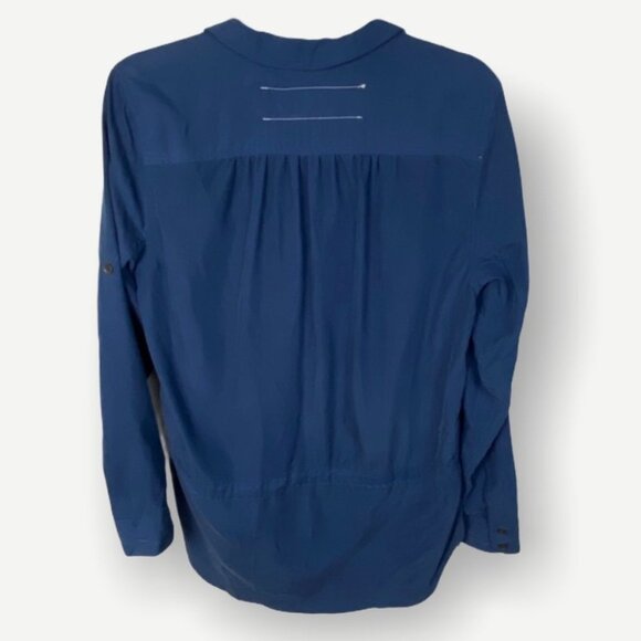 Rag & Bone Sullivan Tunic Shirt Navy Blue‎ Modal Collared Tie Front Size Small S - Picture 6 of 12